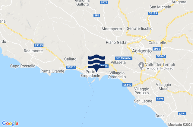 Raffadali, Italy tide times map
