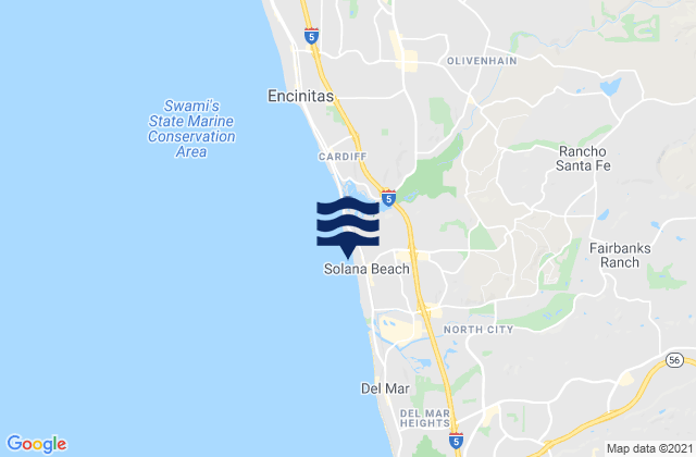 Rancho Santa Fe, United States tide chart map