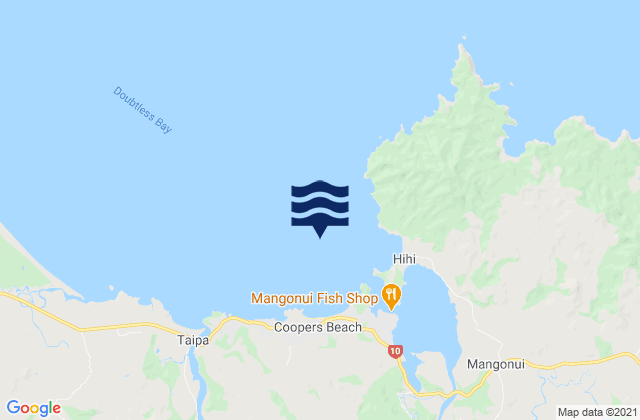 Rangitoto Peninsula, New Zealand tide times map