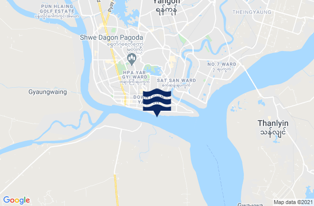 Rangoon Rangoon River, Myanmar tide times map