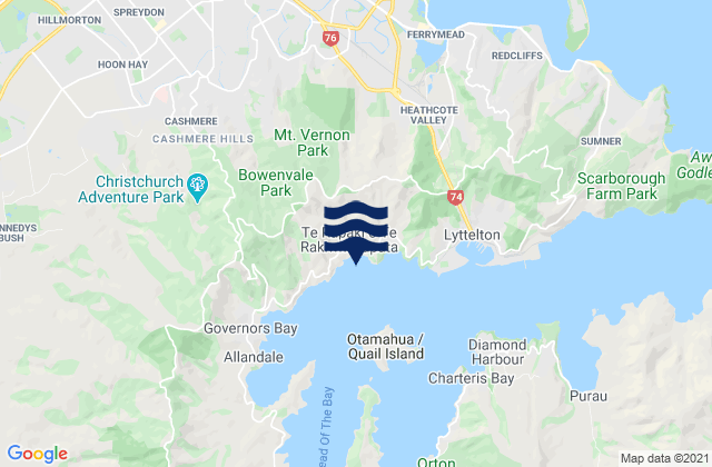 Rapaki Bay, New Zealand tide times map