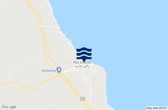 Ras Gharib, Egypt tide times map