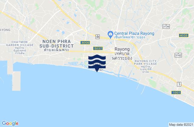 Rayong, Thailand tide times map