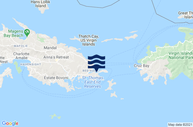 Redhook Bay (Saint Thomas), U.S. Virgin Islands tide times map