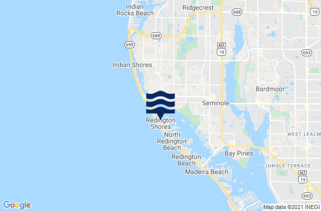 Redington Shores, United States tide chart map