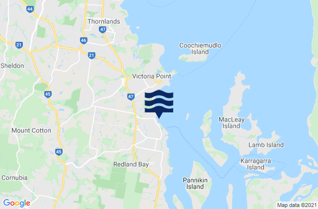 Redland Bay, Australia tide times map