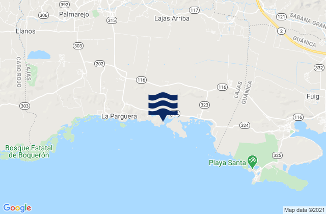Retiro Barrio, Puerto Rico tide times map