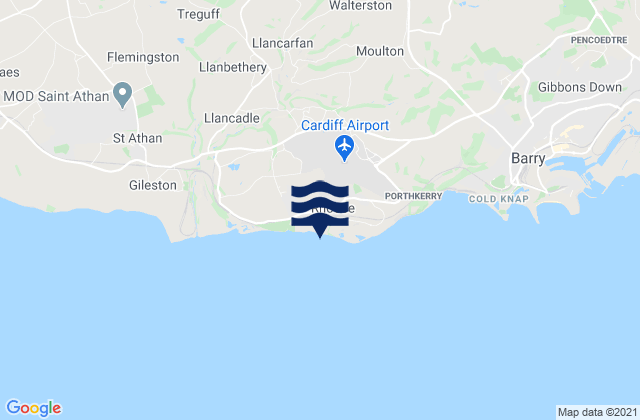 Rhoose, United Kingdom tide times map