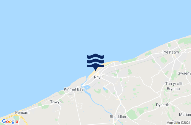 Rhyl, United Kingdom tide times map