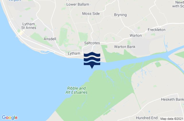 Ribble River Entrance, United Kingdom tide times map