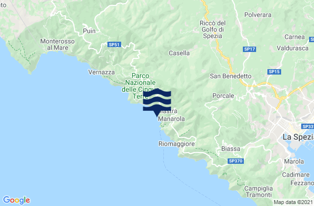Ricco del Golfo, Italy tide times map