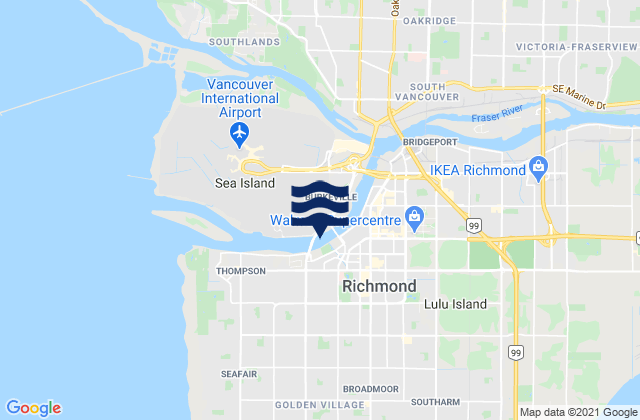 Richmond, Canada tide times map