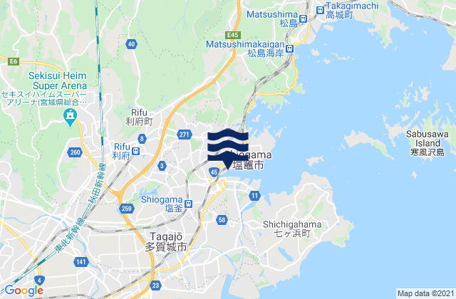 Rifu, Japan tide times map
