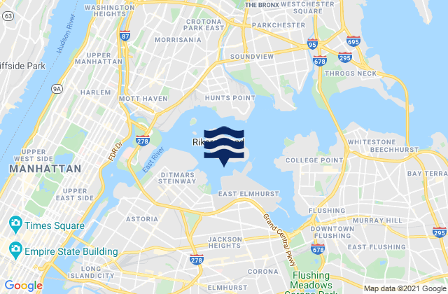 Rikers I. chan. off La Guardia Field, United States tide chart map