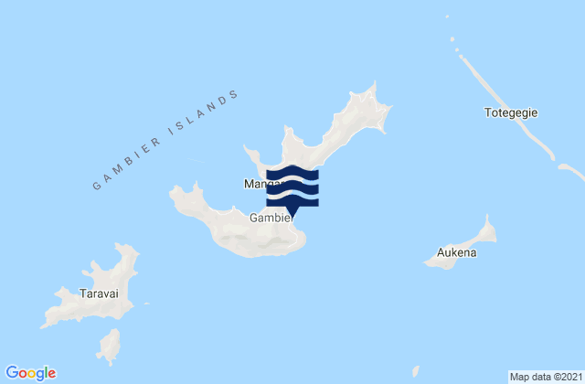 Rikitea, French Polynesia tide times map