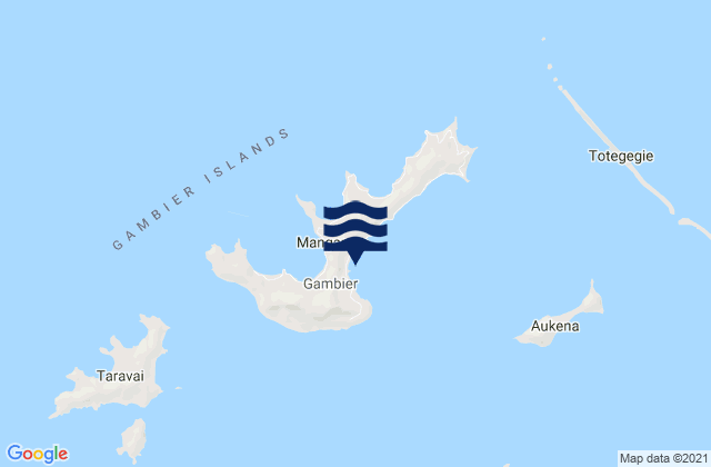 Rikitea, French Polynesia tide times map