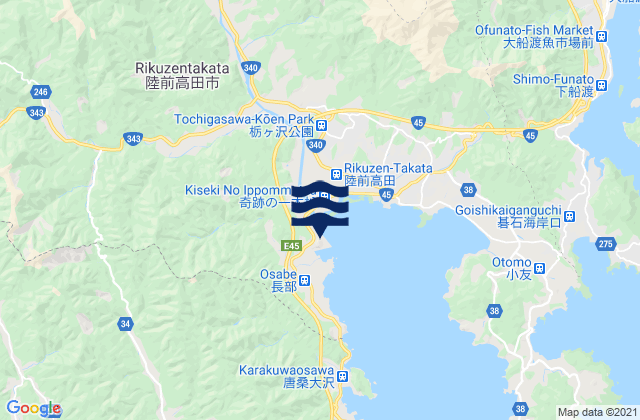 Rikuzentakata-shi, Japan tide times map