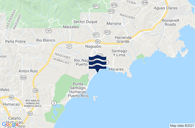 Rio Blanco Barrio, Puerto Rico tide times map
