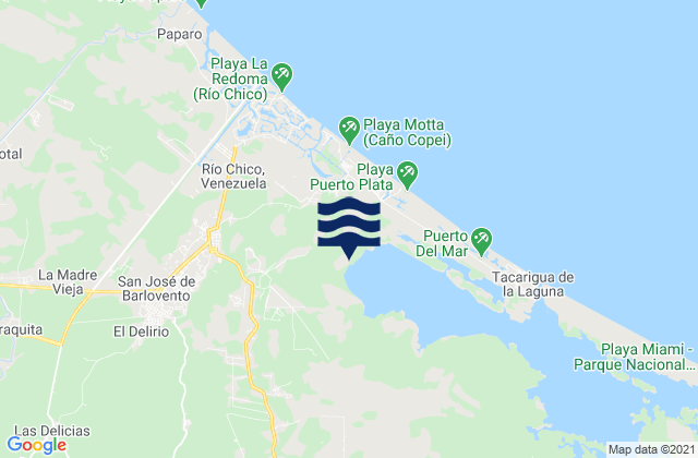 Rio Chico, Venezuela tide times map