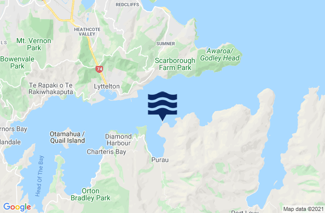Ripapa Island, New Zealand tide times map
