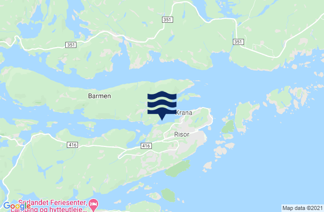 Risor, Norway tide times map