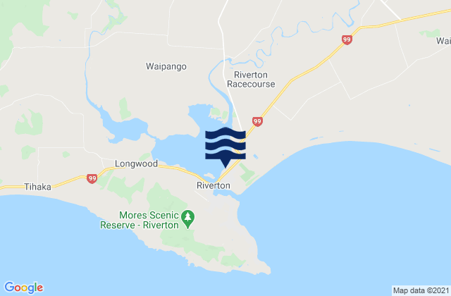 Riverton, New Zealand tide times map