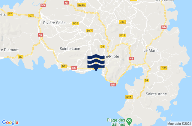 Riviere-Pilote, Martinique tide times map