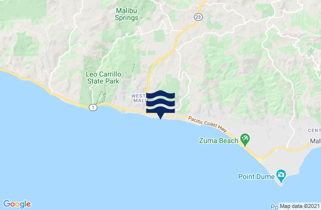 Robert Meyer Memorial State Beach, United States tide chart map
