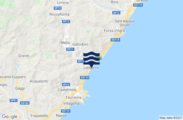 Roccafiorita, Italy tide times map