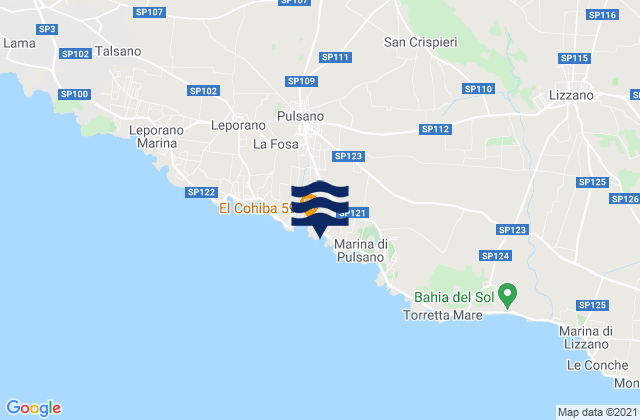 Roccaforzata, Italy tide times map