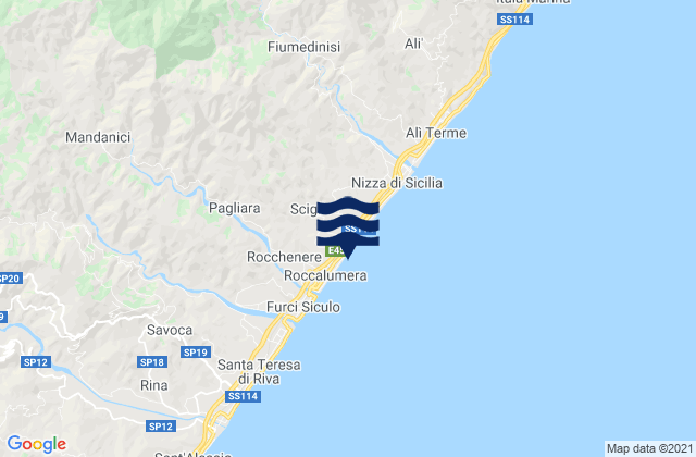 Roccalumera, Italy tide times map