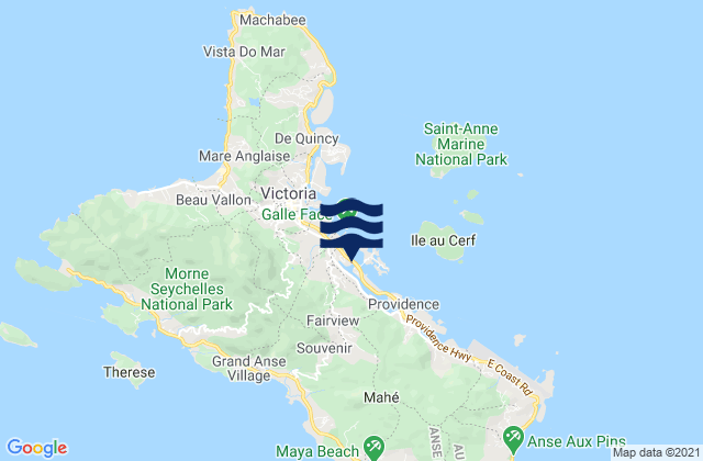 Roche Caiman, Seychelles tide times map