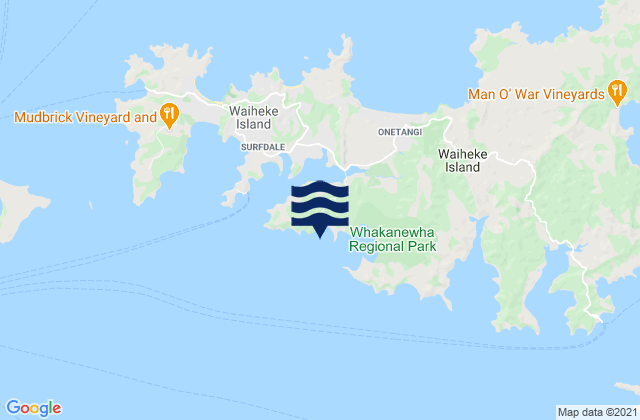 Rocky Bay (Whakanewha Bay), New Zealand tide times map