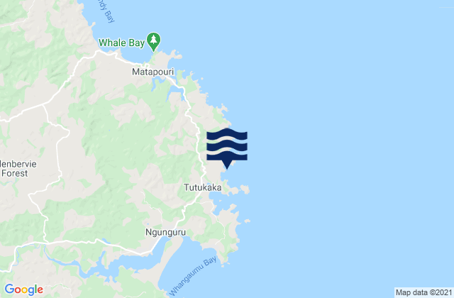 Rocky Bay, New Zealand tide times map