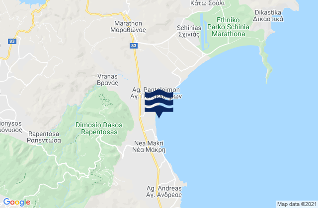 Rodopoli, Greece tide times map
