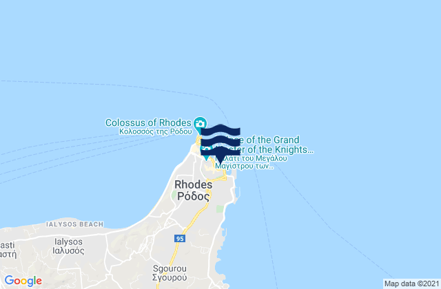 Rodos, Greece tide times map