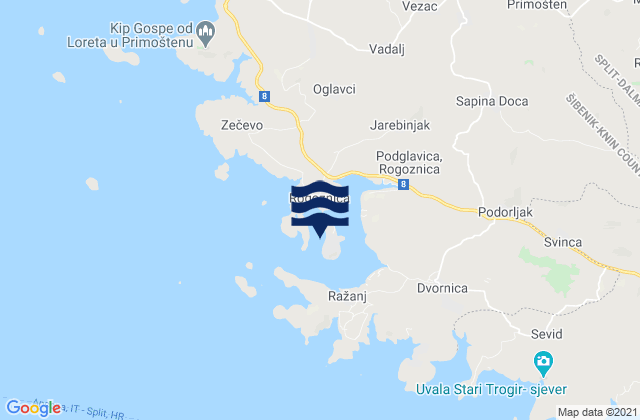 Rogoznica, Croatia tide times map