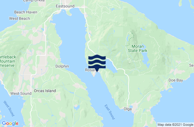 Rosario East Sound Orcas Island, United States tide chart map