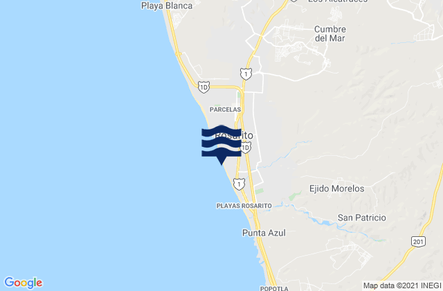 Rosarito, Mexico tide times map
