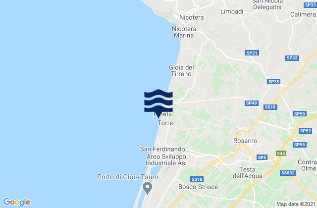 Rosarno, Italy tide times map