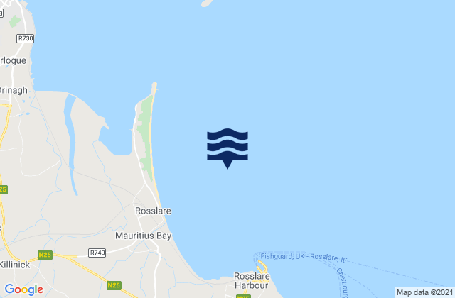 Rosslare Bay, Ireland tide times map