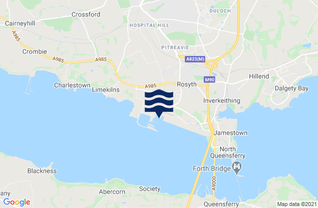 Rosyth, United Kingdom tide times map