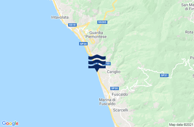 Rota Greca, Italy tide times map