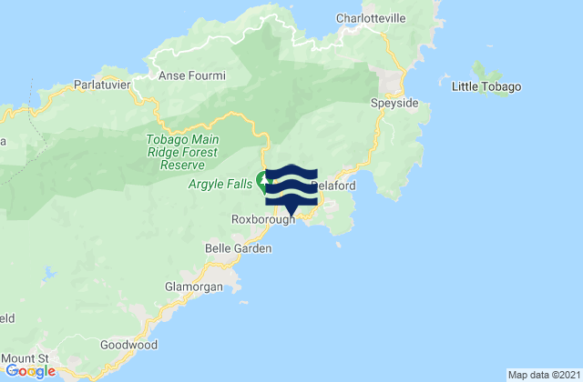 Roxborough, Trinidad and Tobago tide times map