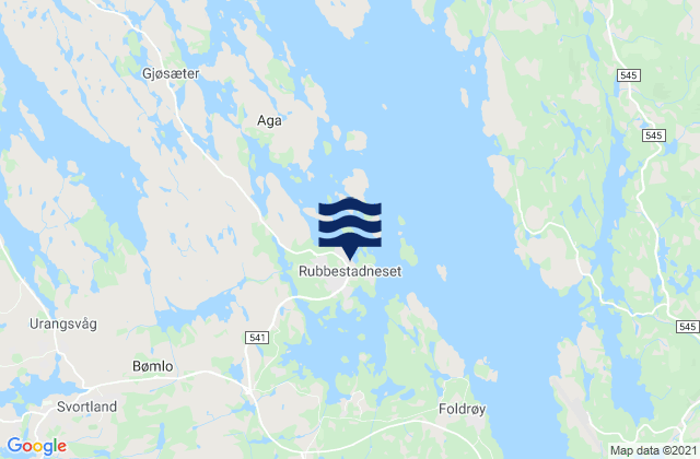 Rubbestadneset, Norway tide times map