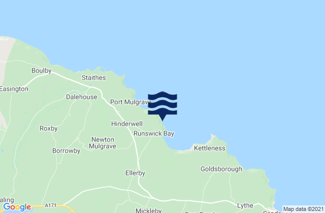 Runswick Bay, United Kingdom tide times map