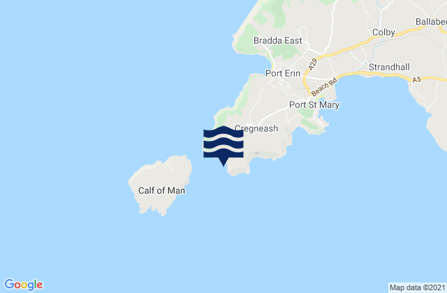 Rushen, Isle of Man tide times map