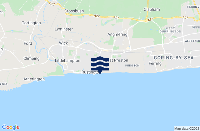 Rustington, United Kingdom tide times map