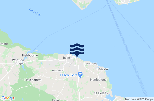 Ryde - East Beach, United Kingdom tide times map