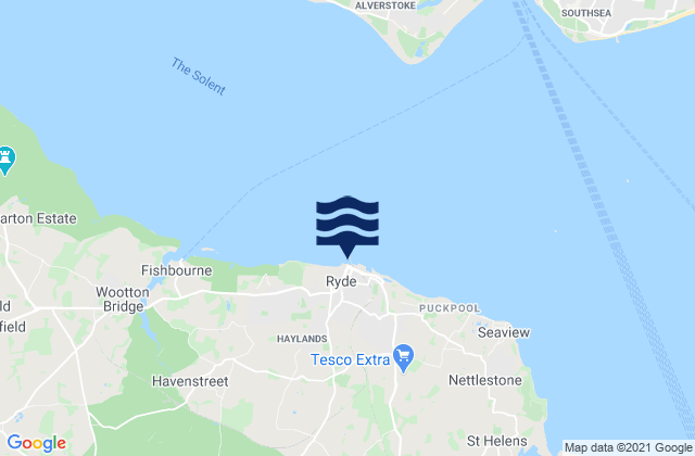 Ryde - West Beach, United Kingdom tide times map